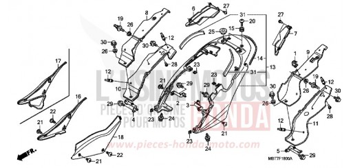 MOULURE DE SIEGE/COUVERCLE LATERAL XL1000VAA de 2010